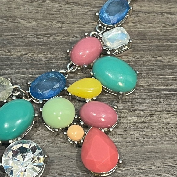 Unbranded Rainbow Bauble Plastic Gemstone Statement Necklace Adjustable - Picture 6 of 16